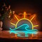Summer Tropical Sunset Neon Wall Decor – LED Sunrise Over the Sea Wall Light for Bedroom, Living Room, Kitchen, and Summer Decor